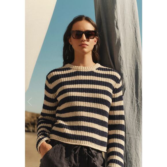 Velvet Maxine Sweater NWT Small Navy Ecru - Picture 2 of 7